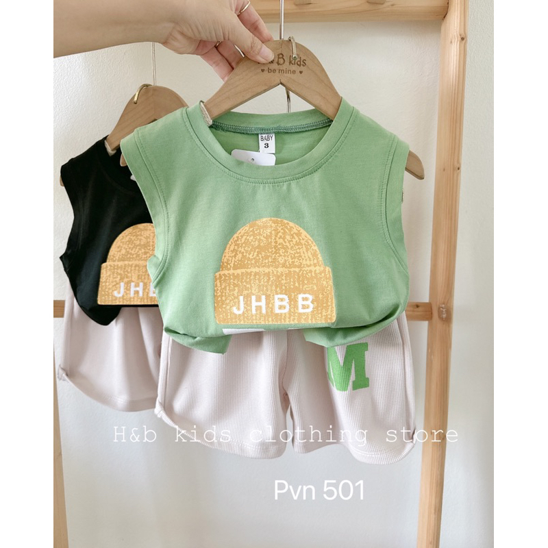 Bộ chữ M đội mũ JHBB bé trai