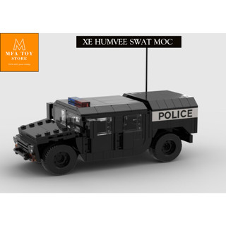 Đồ chơi lắp ráp swat army , mô hình đồ chơi - Xe humvee moc tuần tra Swat