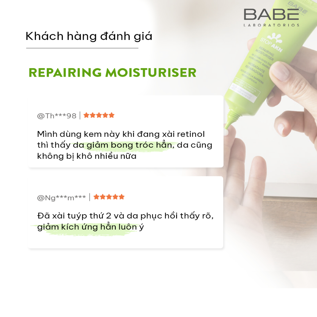 Kem dưỡng phục hồi da sau treatment, thấm siêu nhanh Babe Stop Akn Repairing  Moisturiser 50ml - Kem dưỡng ẩm | TheFaceHolic.com