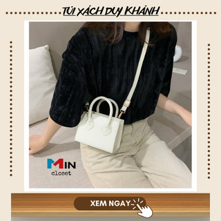 Túi đeo chéo mini hàn quốc hai quai màu trăng da mềm siêu hot - Túi mini da mềm giá rẻ
