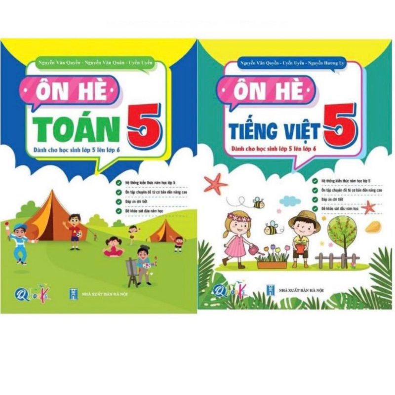 Sách - Bộ Ôn Hè Toán Và Tiếng Việt Lớp 5 - Dành Cho Học Sinh Lớp 5 Lên Lớp 6