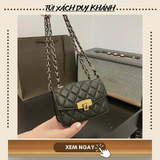 Túi mini nữ đeo chéo size 15 khóa gập trần trám - Túi xách nữ mini đeo chéo khóa gập trần trám