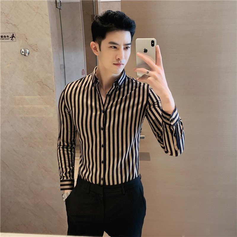 Áo sơ mi kẻ nam virgomen chất lụa may kĩ cao cấp