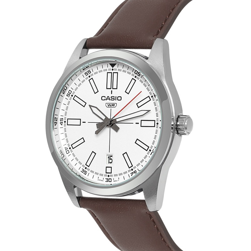 MTP-VD02L-7EUDF | Đồng Hồ Casio | Nam | Dây Da Màu Nâu | 3 Kim | Chống Nước