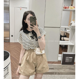 Áo len kẻ cổ bẻ thêu thỏ