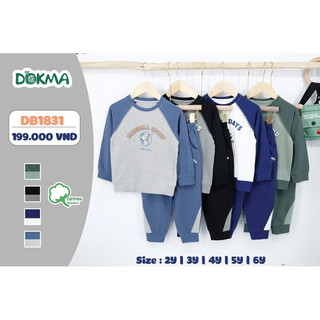 Bộ dài tay thu đông cổ tròn dokma 2-6y db1831