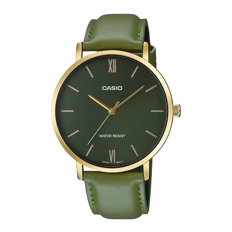 Đồng Hồ Casio Nam MTP-VT01GL-3BUDF Dây Da Màu Xanh - Chống Nước