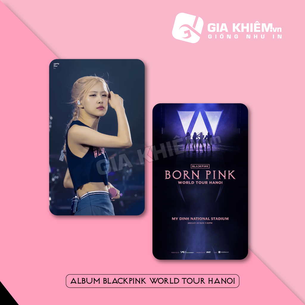 Card bo góc giấy BLACKPINK WORLD TOUR HANOI  size 9x5.5