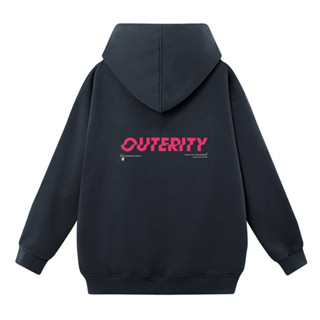 Áo Hoodie OUTERITY Mũ Trùm 2 Lớp Form Unisex Tay Bồng Vải Nỉ Bông Cotton Cao Cấp
