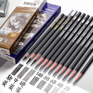 Bút chì maries 2h-14b,chì than cứng , vừa , mềm