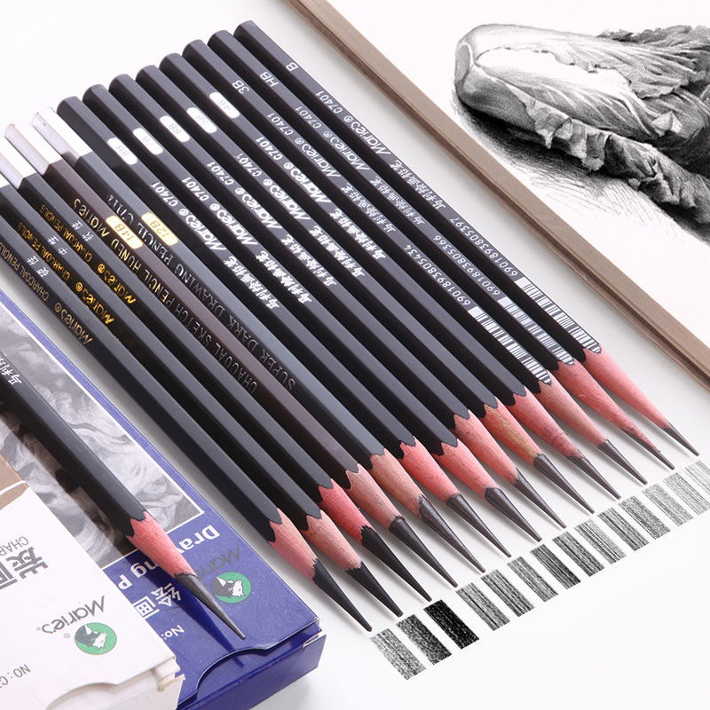 Bút chì maries 2H-14B,chì than cứng , vừa , mềm