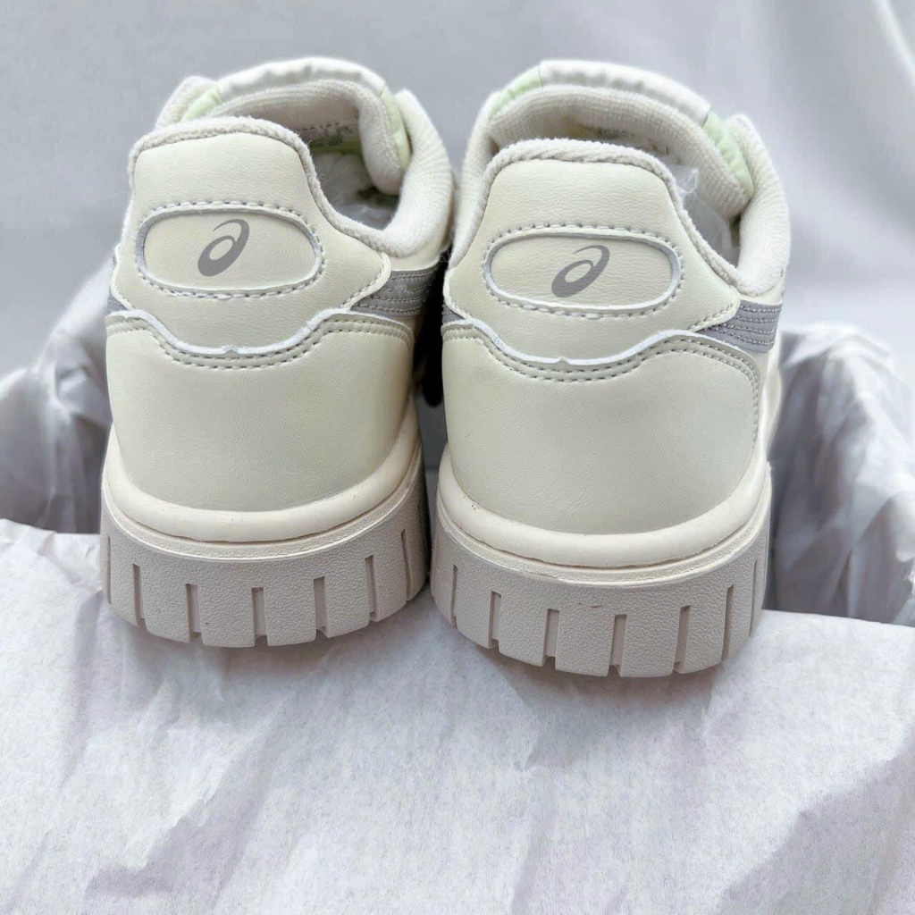 Giày Thể Thao Asics Court Mz Cream Black Gum Màu Kem Vạch Đen Phong Cách Vintage Phù Hợp Cả Nam Và Nữ