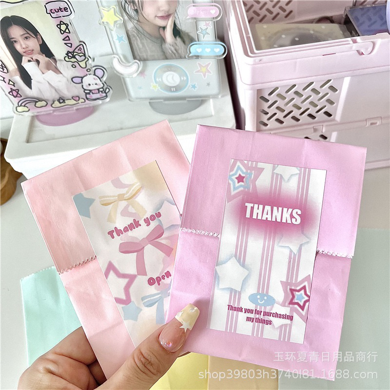Set 5 túi giấy trắng gói hàng/quà tặng