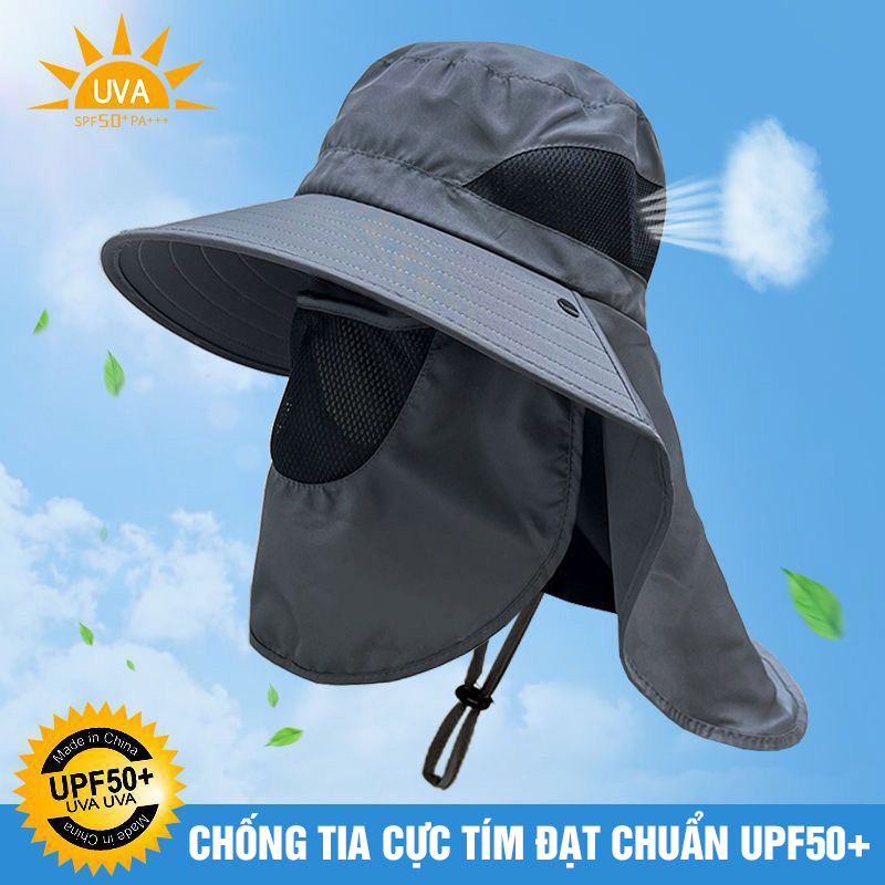 Mũ Cắm Trại Chống Nắng Nam Nữ Kèm Khăn Bảo Vệ Trước Sau P2364