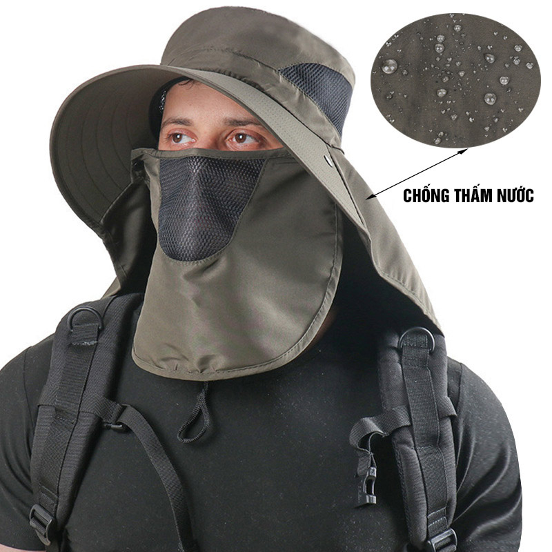 Mũ Cắm Trại Chống Nắng Nam Nữ Kèm Khăn Bảo Vệ Trước Sau P2364