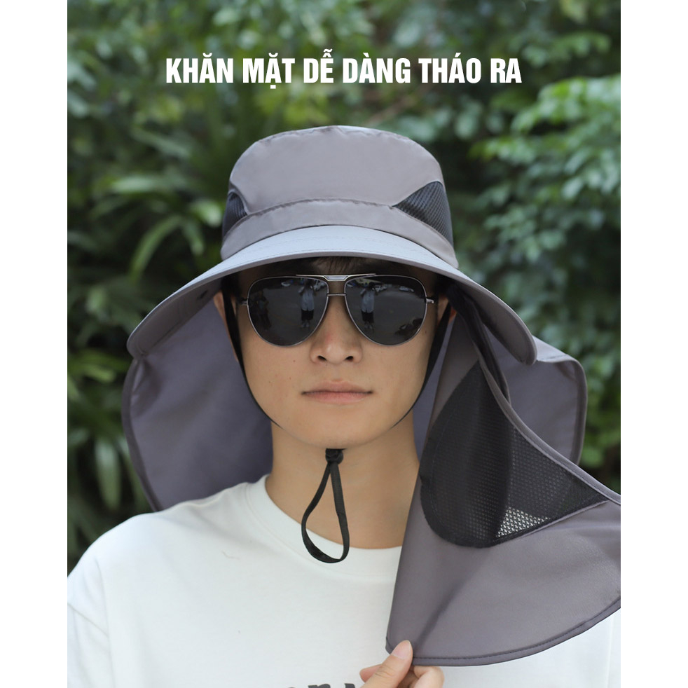 Mũ Cắm Trại Chống Nắng Nam Nữ Kèm Khăn Bảo Vệ Trước Sau P2364