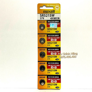 Pin Đồng Hồ SR521SW SR521 379 Maxell chính hãng Vỉ 5 viên Made in Japan