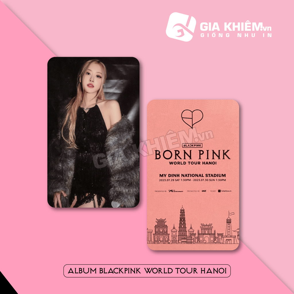 [Hàng có sẵn] Card bo góc giấy BLACKPINK WORLD TOUR HANOI (Part 1) siz