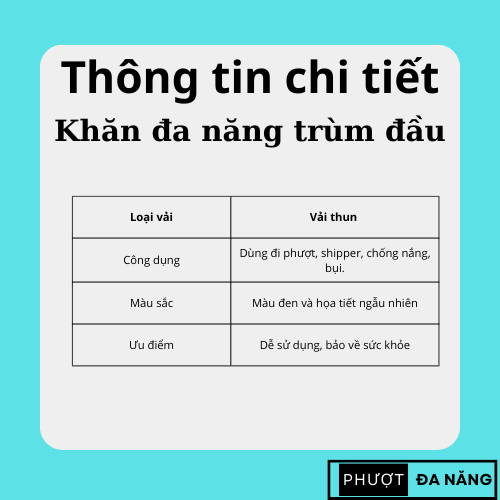 Khăn đa năng fullface, trùm mặt ninja chống nắng đi phượt đa năng vải thun mát PĐN