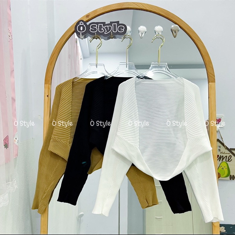 Áo khoác len gân nửa lưng chất mềm mại