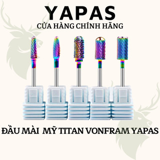 Đầu mài móng mỹ Vonfram mạ titan Yapas cao cấp, đầu mài siêu mịn, mài phá sơn gel, mài khóe da chuyên dụng làm nail