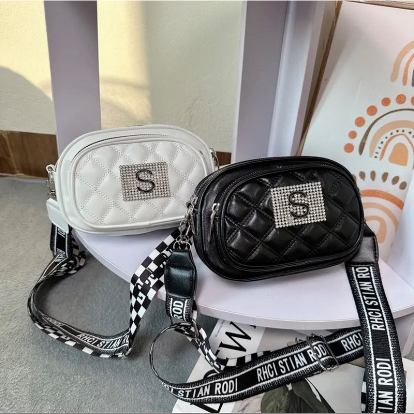 Túi xách nữ đeo chéo dây bản to chữ S nhiều ngăn mẫu mới siêu hot