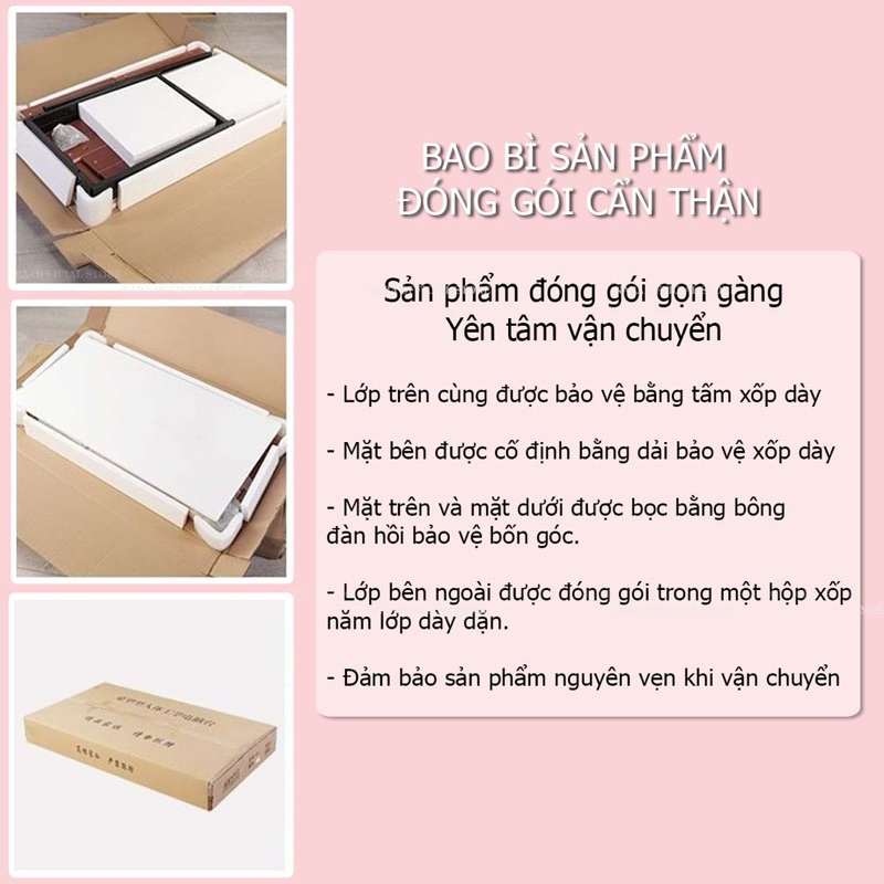 Bàn Làm Nail-Bàn Học-Bàn Makeup 1m, 1m2 Lắp Ráp Giả Loang Vân Đá- Thiết Kế Sang Trọng