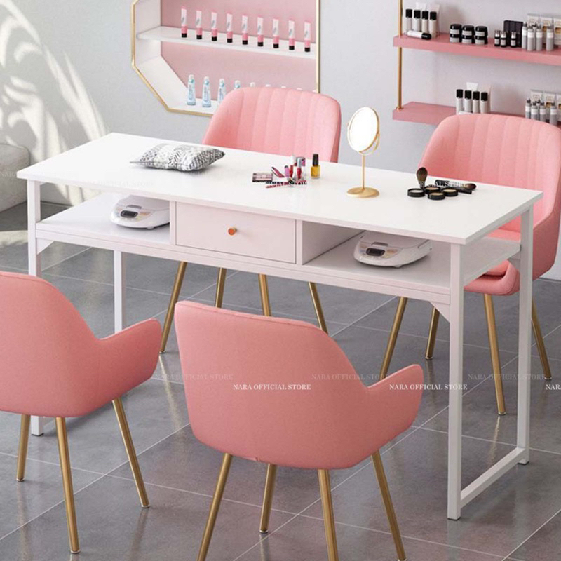 Bàn Làm Nail-Bàn Học-Bàn Makeup 1m, 1m2 Lắp Ráp Giả Loang Vân Đá- Thiết Kế Sang Trọng