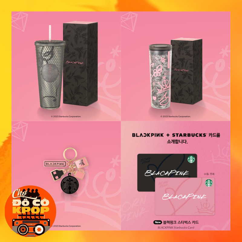 Ly BLACKPINK X STARBUCKS Ly gai, bình, keyring CHÍNH HÃNG VN