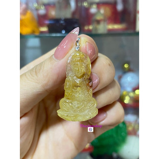 Mặt dây chuyền Phật Bà đa TA tóc vàng thiên nhiên