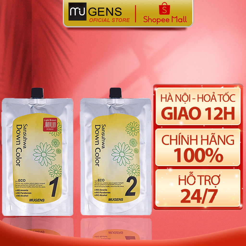 Thuốc Nhuộm Tóc Thảo Dược Phủ Bạc Thời Trang Mugens Hàn Quốc, Tóc mềm mượt, bóng và bền màu, không mùi hôi, không rát da