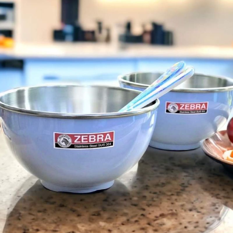 Chén inox 02 lớp 11cm nhiều màu Zebra - Thái Lan