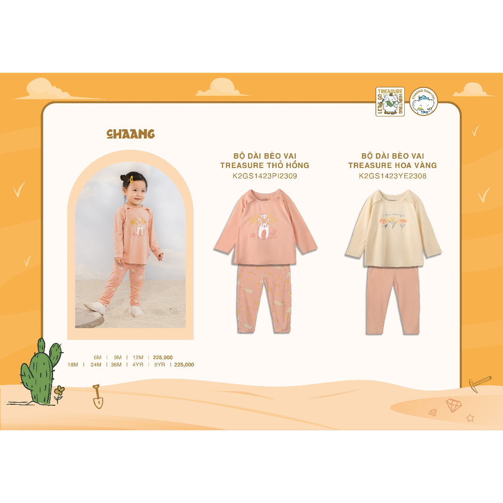 Chaang bộ quần áo dài tay Chaang Treasure cho bé AW23