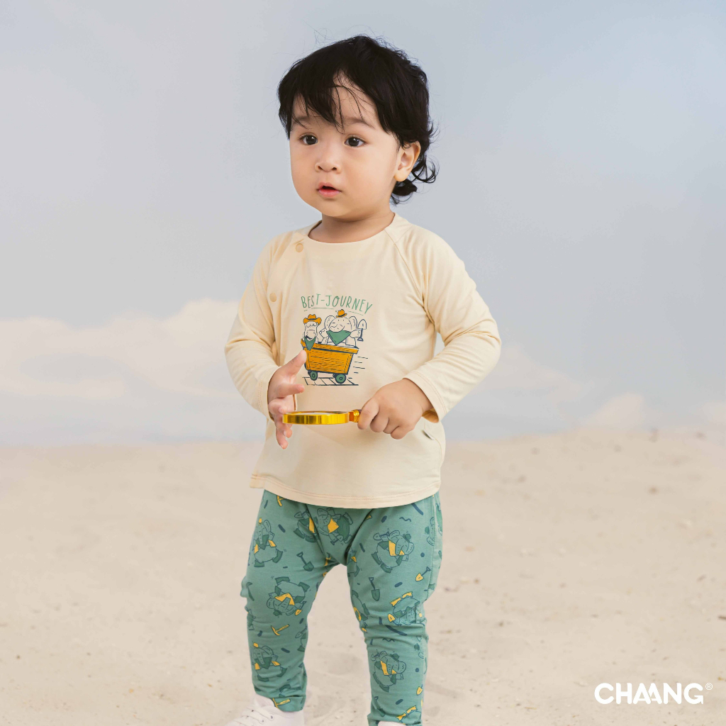Chaang bộ dài cúc chéo Treasure cho bé dưới 1 tuổi AW23