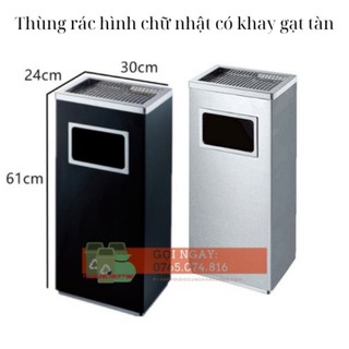 THÙNG RÁC GẠT TÀN CHỮ NHẬT INOX CHẮC CHẮN B-066