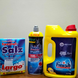 Bột Finish 2.5kg + Muối 1.2kg largo + Bóng Finish 800ml Nhập khẩu châu âu + Tặng viên Finish