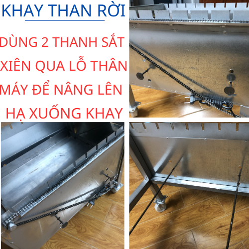 Máy nướng thịt, chả, gà, vịt quay tự động 15 xiên - Bếp nướng than hoa, tặng kèm 15 xiên đơn và 3 xiên 3 inox .