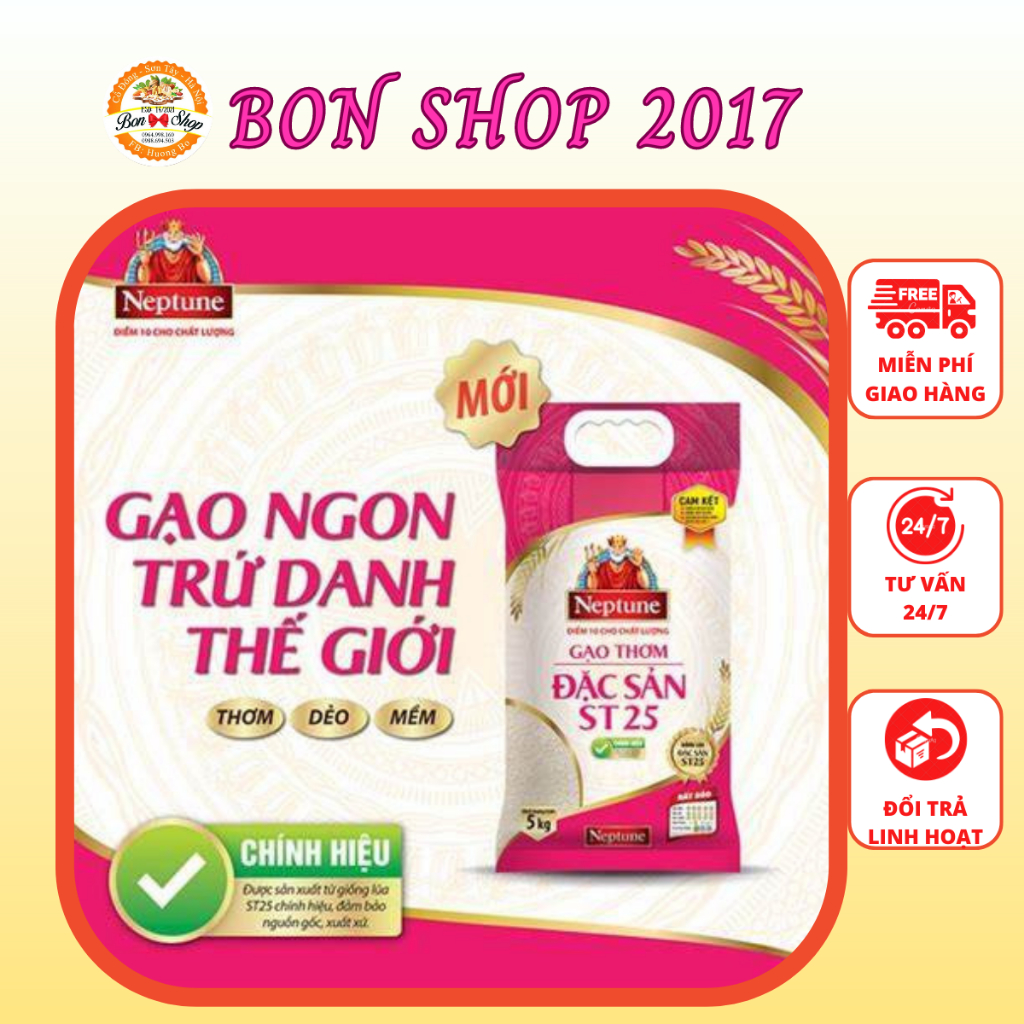BỊCH 2KG GẠO ST 25, GẠO TÁM THƠM, CƠM DẺO NGON