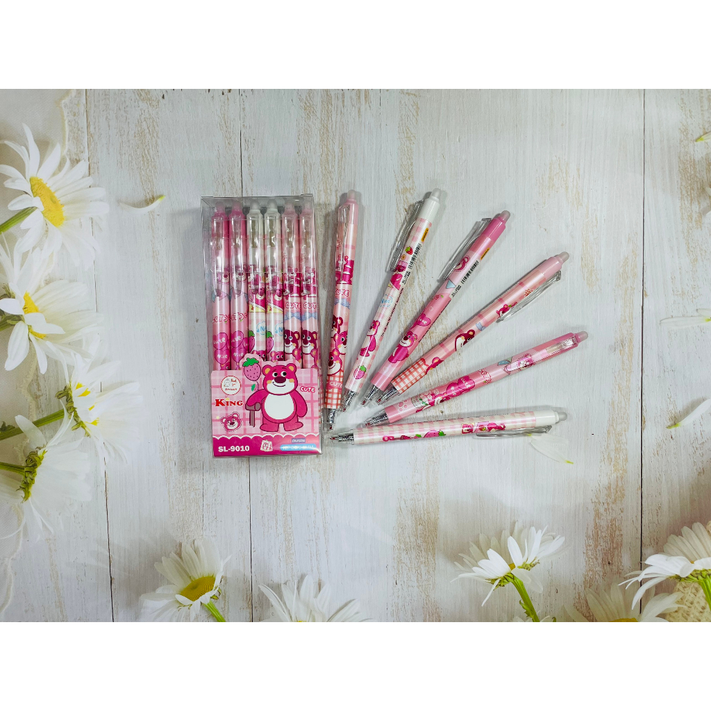 Bút Mực Tím Xóa Gấu Dâu, Bút Có Đầu Bôi, Bút Mực Gel Xóa Được Kuromi, Bút Mực Tẩy Được Đôrêmon, Bút Mực Xanh Xóa Được