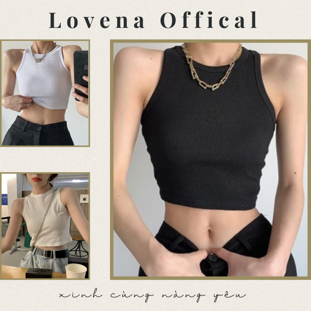 Áo Ba Lỗ nữ Croptop Trơn LOVENA, Áo Tanktop Sát Nách Ôm Body Chất Liệu Thun Gân Mềm Mát