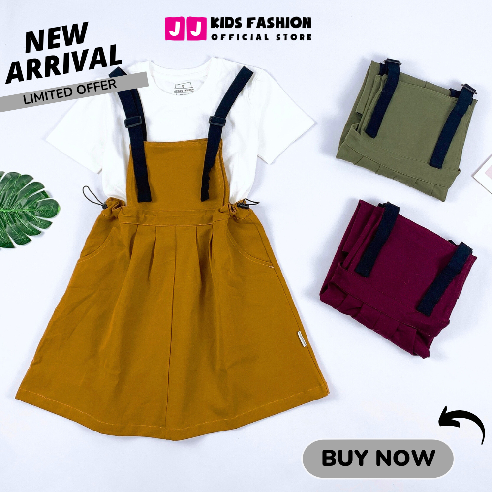 Set váy cho bé gái thiết kế dạng yếm kaki size đại cá tính - JJ Kids