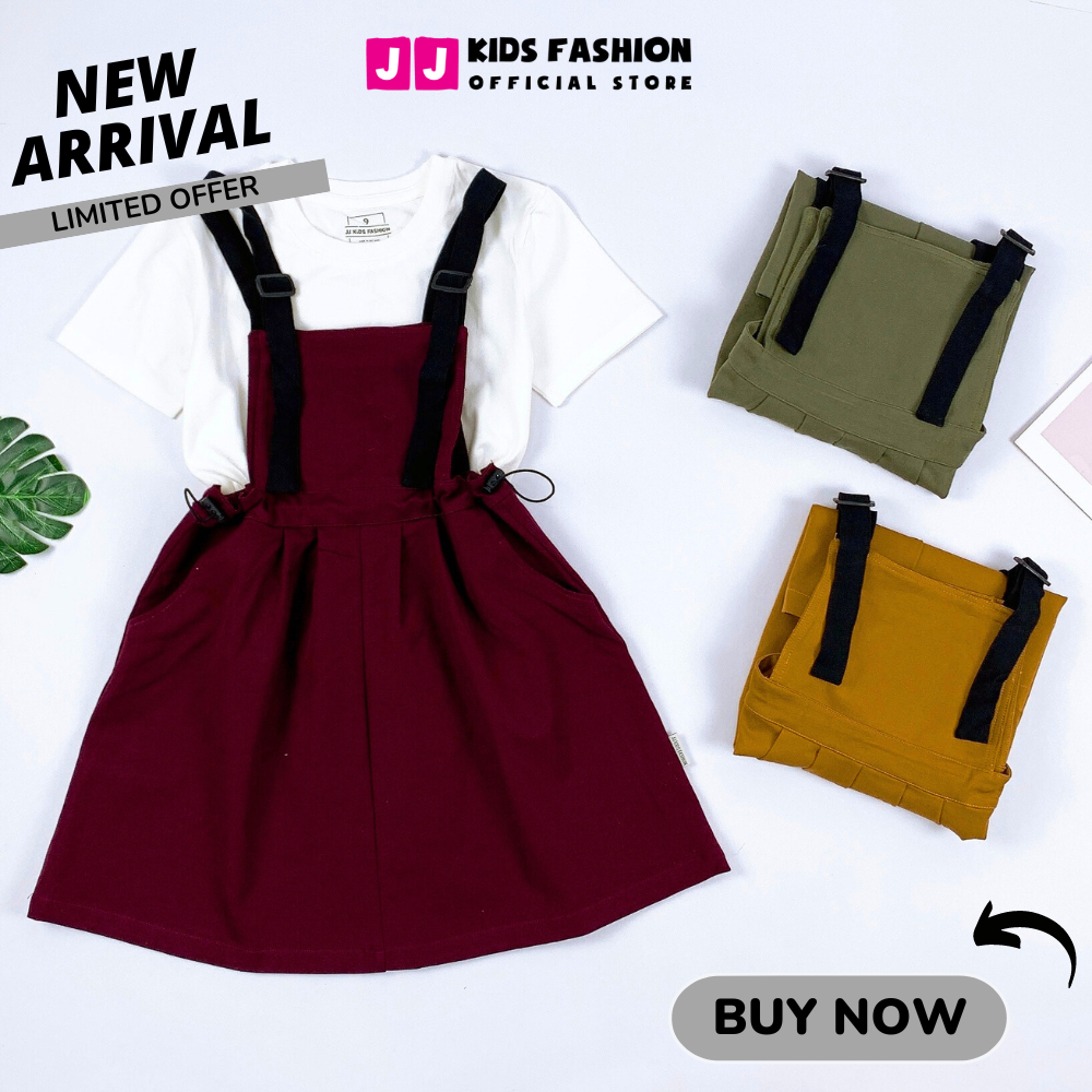 Set váy cho bé gái thiết kế dạng yếm kaki size đại cá tính - JJ Kids