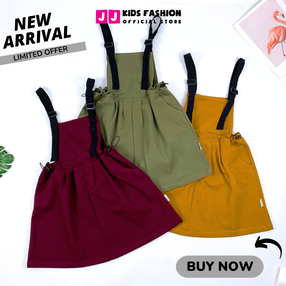 Set váy cho bé gái thiết kế dạng yếm kaki size đại cá tính - JJ Kids