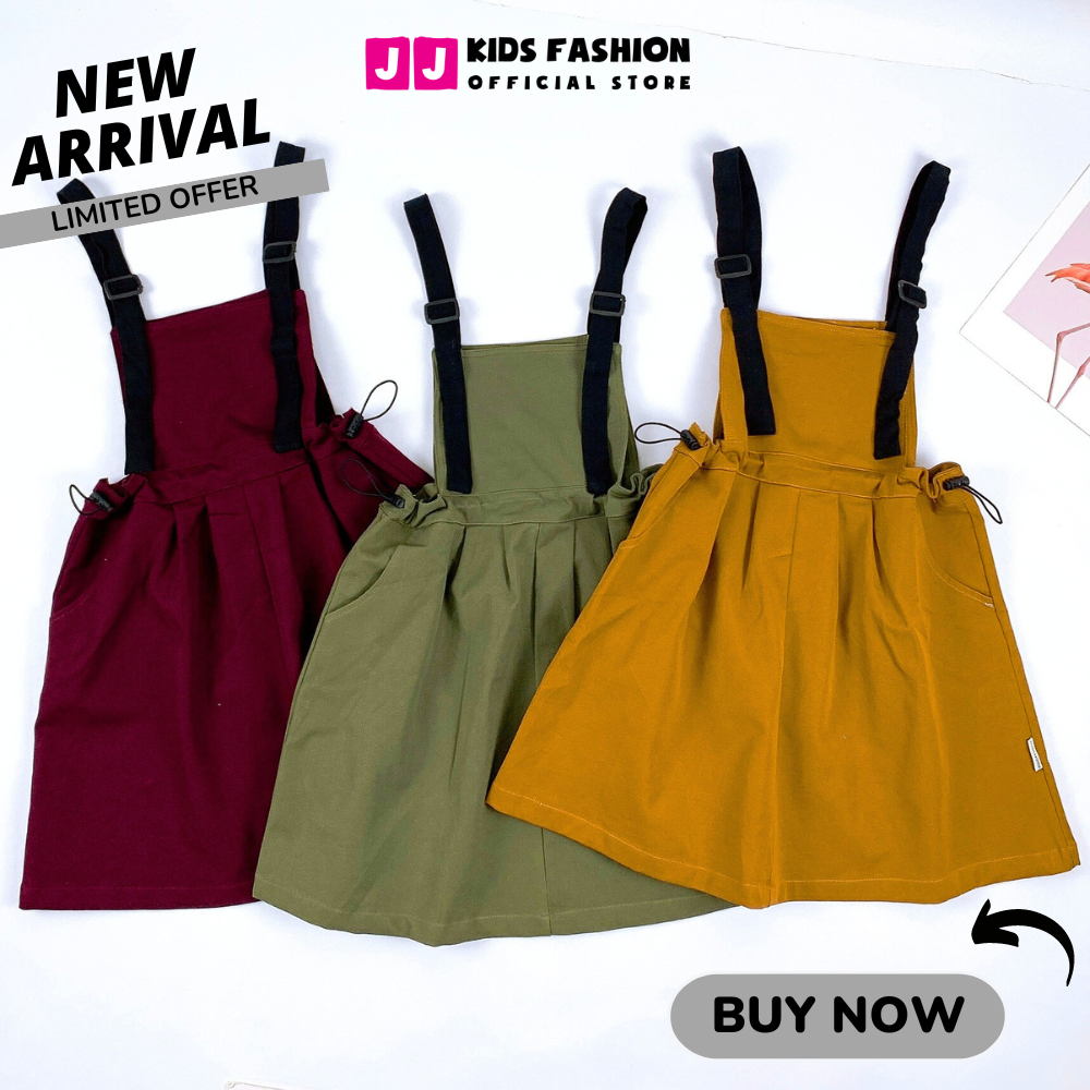 Set váy cho bé gái thiết kế dạng yếm kaki size đại cá tính - JJ Kids