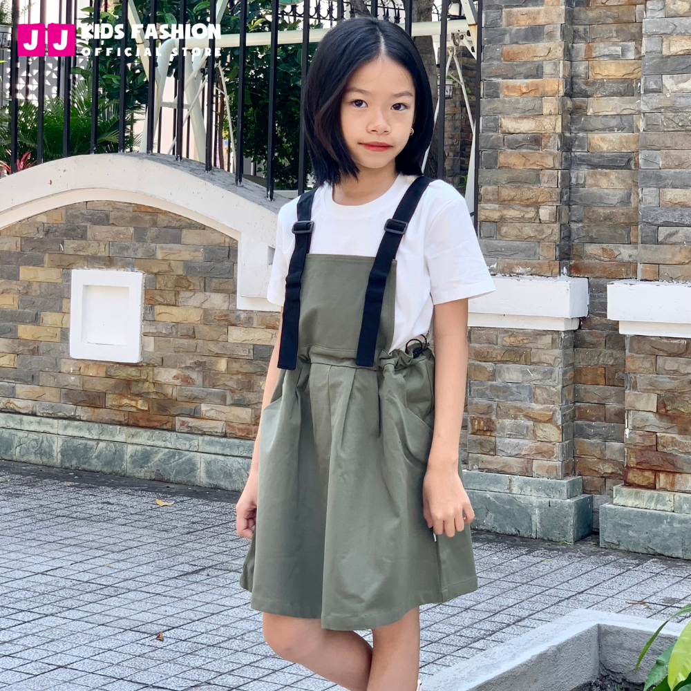 Set váy cho bé gái thiết kế dạng yếm kaki size đại cá tính - JJ Kids