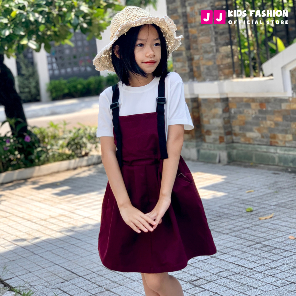 Set váy cho bé gái thiết kế dạng yếm kaki size đại cá tính - JJ Kids