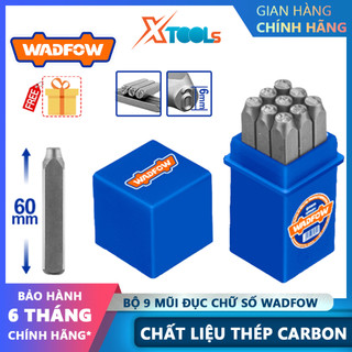 Bộ 9 mũi đục chữ số wadfow chiều cao chữ số 3-6mm, chiều dài 60mm, gồm 0-9 đục - chính hãng