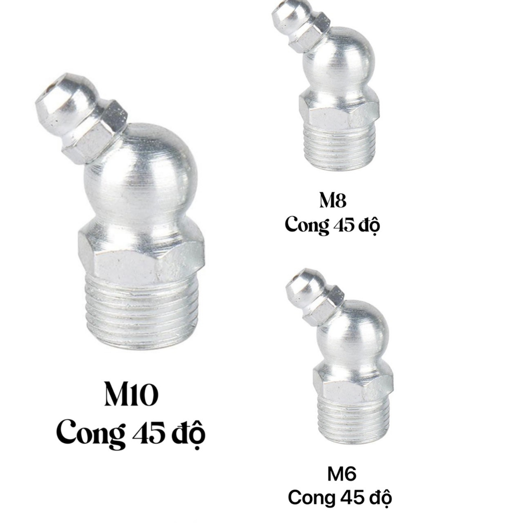 Hộp Đầu Bơm, Vòi Bơm Mỡ 60c Và 80c, Hộp Vú Bơm Mỡ, Vú Mỡ Loại M6, M8, M10, Đầu Bơm Kim, Đầu Bơm Nhọn, Đầu Bơm Tròn