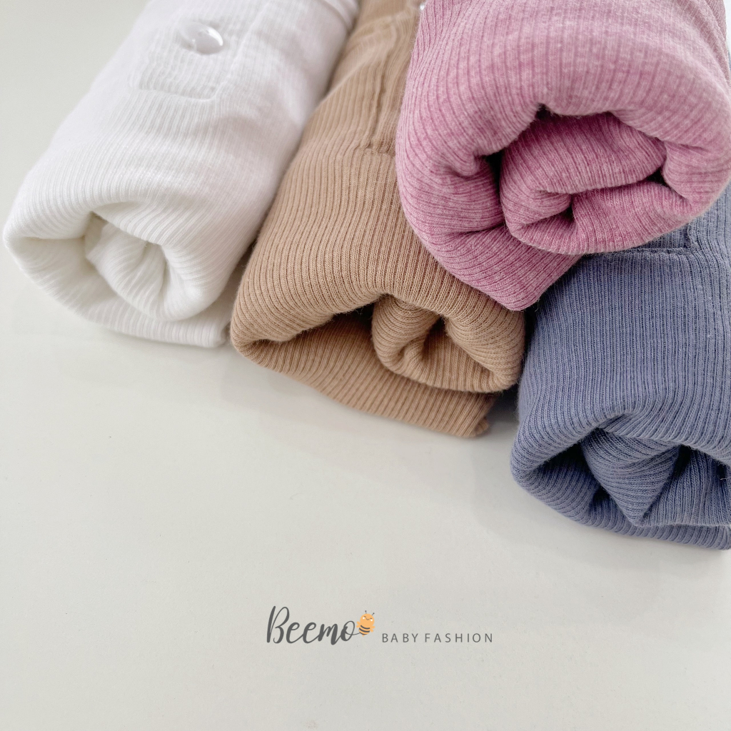 Áo dài tay len tăm Beemo trơn co giãn, mềm mại cho bé trai/ bé gái 5 màu - 21A080