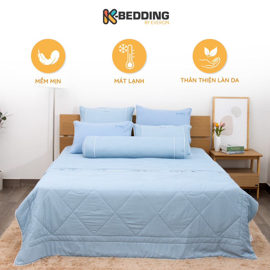 Bộ ga giường chần bông K-Bedding by Everon chất vải Ice-tencel thoáng mát, kháng khuẩn